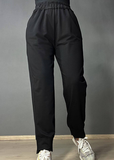 Брюки жіночі LSK 5539 спортивні джогери на манжеті з кишенями чорні, чорний, L Київ - фото 4