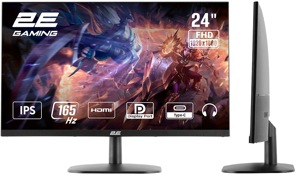 Монітор 2E GAMING 23.8" G2423B HDMI, DP, USB-C, Audio, IPS, 165Hz, 1ms, FreeSync Київ - фото 1