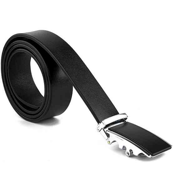 Ремінь чоловічий чорний прямокутник Vintage 20257 Чорний Київ