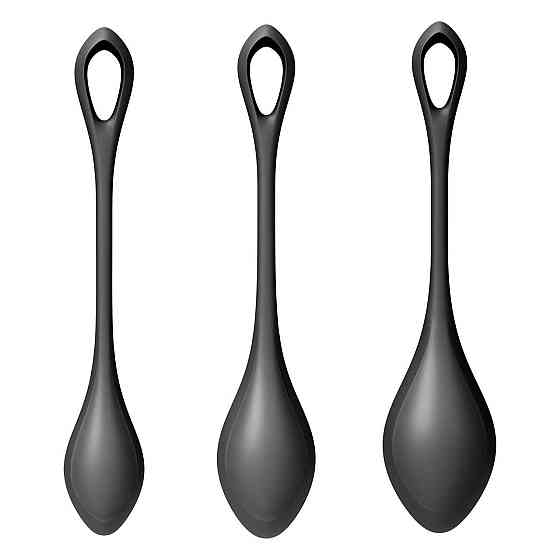 Набір йоні намистин Satisfyer Yoni Power 2 Black, діаметр 2-2,5-3см, маса 22-44-73 г Sex Aura Київ