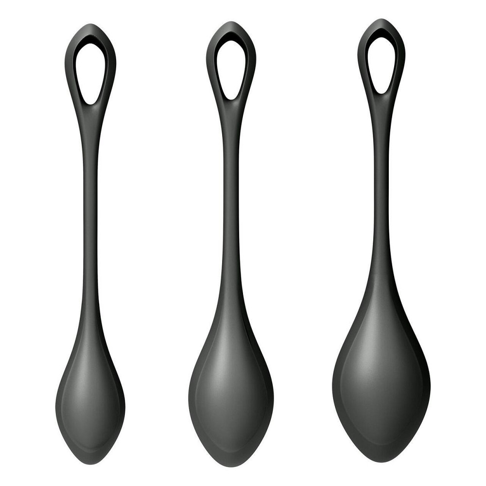 Набір йоні намистин Satisfyer Yoni Power 2 Black, діаметр 2-2,5-3см, маса 22-44-73 г Sex Aura Київ - фото 3