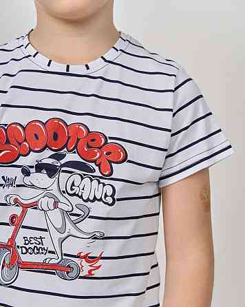 Комплект з капрі для хлопчика Tom John - Смужки Scooter 89156 5-6, Білий Київ