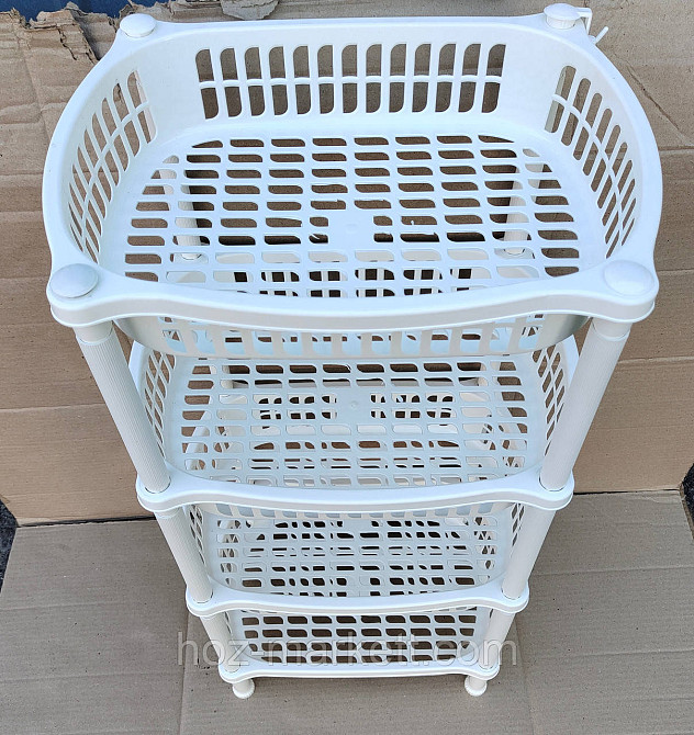 Пластиковая полочка на 4 яруса белая Харьков - изображение 2