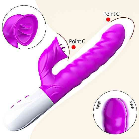 Вибратор для двойной стимуляции Silicon, Vibrator 7 Function and Heating Mode, PURPLE Sex Aura Киев