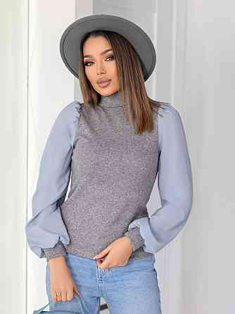 Жіноча елегантна кофта гольф в рубчик "Dazy"| Батал Київ