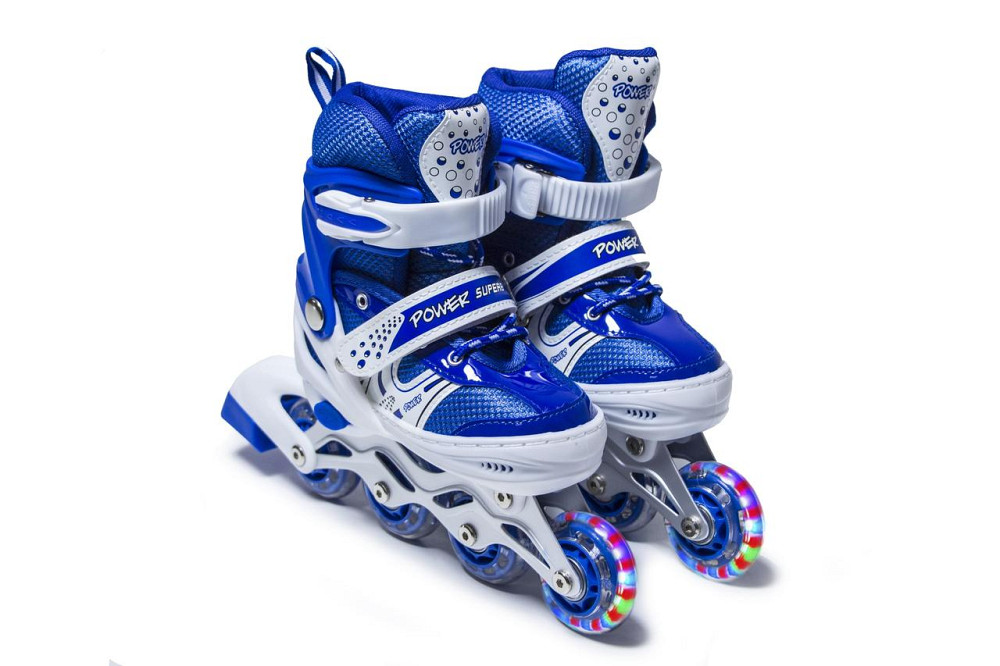 Ролики раздвижные детские Super Power. Синие. Размер 38-41 Одесса - изображение 1