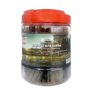 Ласощі для собак Lucky Star Соломка з качиного в&apos;яленого м&apos;яса в тубі ≈11 см 500 г (4820144302367) Вінниця