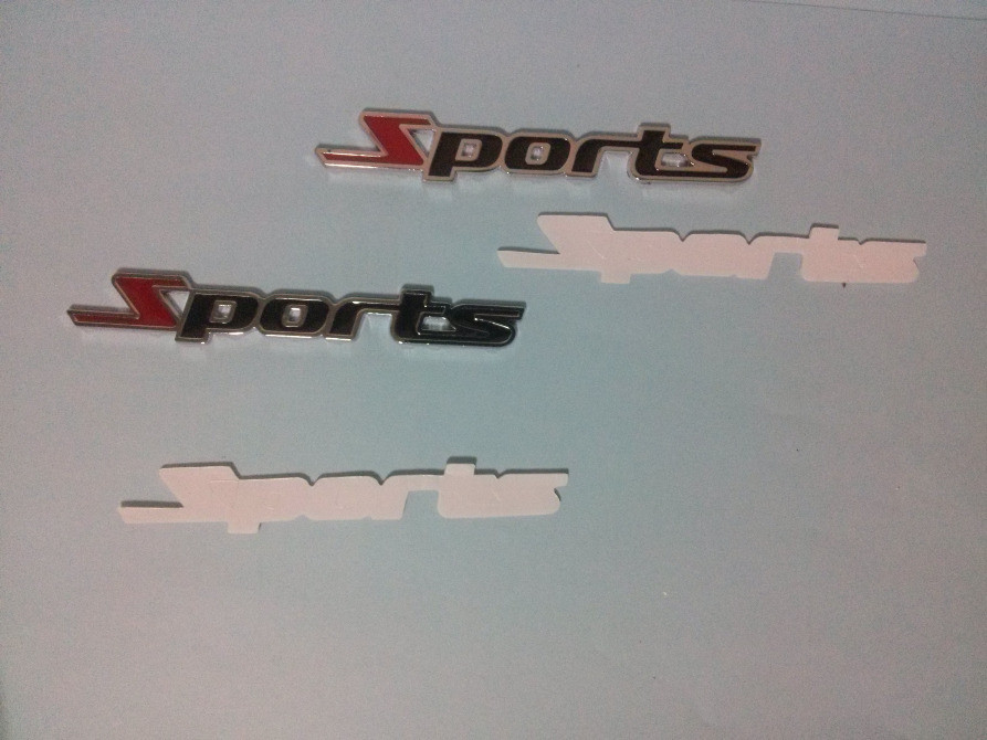 Наклейка Металева Sports Тюнінг авто не іржавий Київ - фото 1