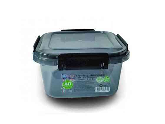Контейнер пл. 0,86л Limited line квадратний, чорний ТМ AL-PLASTIK Solmir Київ