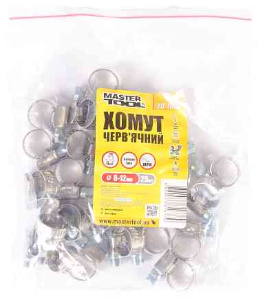 MASTERTOOL Хомут черв'ячний MASTERTOOL German type W2 DIN 3017 9.0 мм Ø 8-12 мм 25 шт 20-1935 Коломия