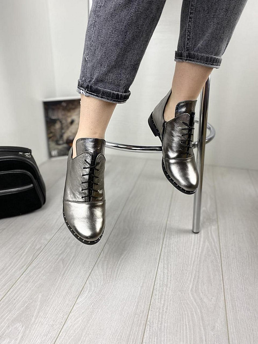 Жіночі черевики срібні з натуральної шкіри демісезонні весна-осінь р. 36, 39 (БТ/02 1234) / Чер Коломия - фото 8