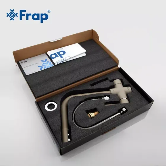 Смеситель для кухни с подключением к фильтру Frap F4352-20 бежевый Киев