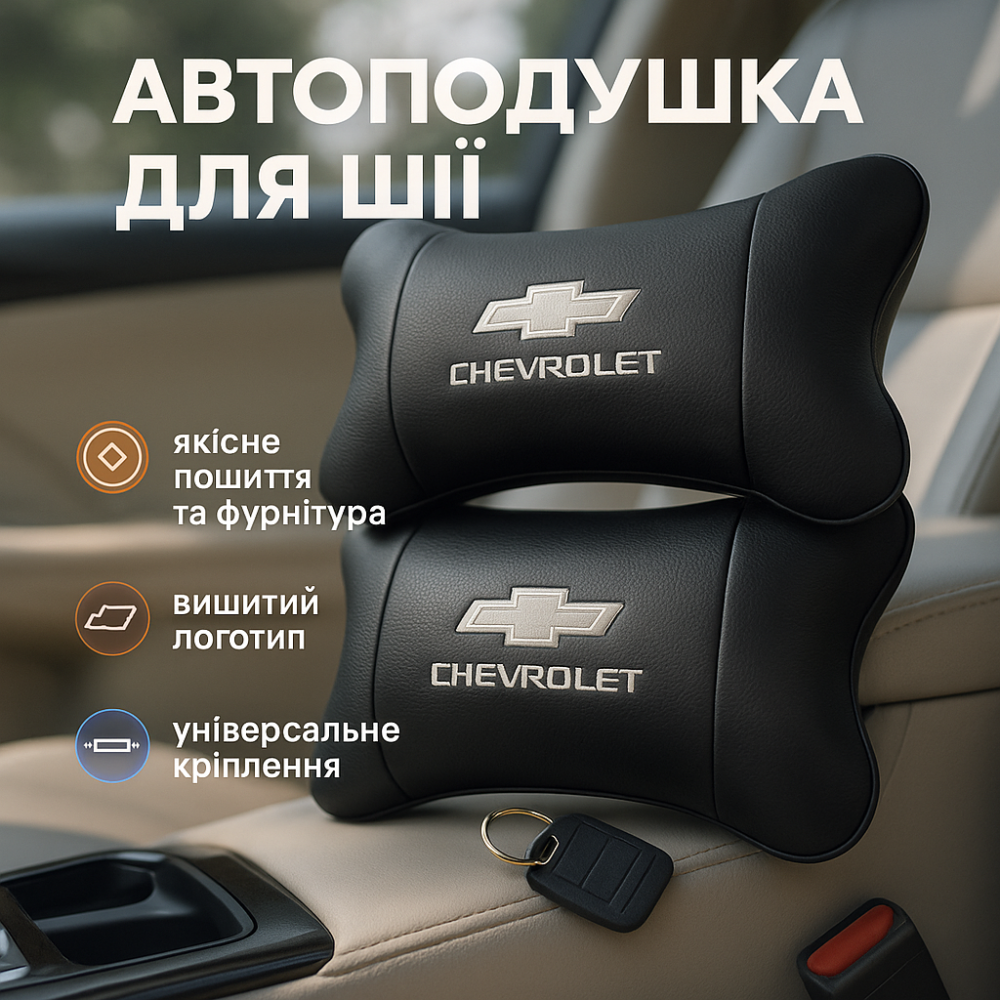 Дорожня подушка в автомобіль Chevrolet Шевроле, Подарунок автолюбителю, Подушки під голову автомобіль AS-32 Львів - фото 18