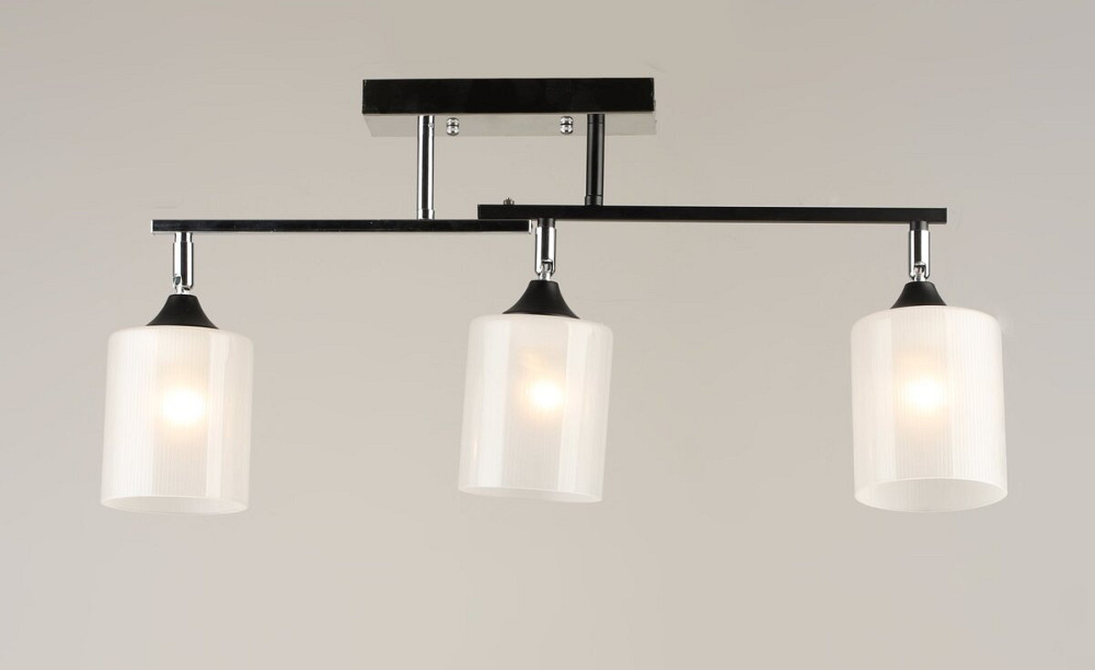 VALESO Люстра стельова на 3 плафони VALESO K2321/3 чорний+хром E27 Коломия - фото 1