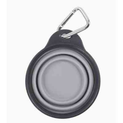 Посуд для собак Dexas Дорожня складна миска Тревел Кап з карабіном мала 240 мл (світло-сіра) (0084297309152) Вінниця