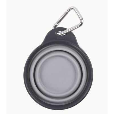 Посуда для собак Dexas Дорожная складная миска Тревел Кап с карабином имела 240 мл (светло-серая) (0084297309152) Винница - изображение 3