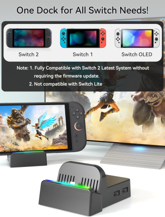 Док-станция для Switch TV для Nintendo Switch 2/1/OLED, портативная док-станция для Switch 2, дорожная база, HDMI 4K@60Hz Киев