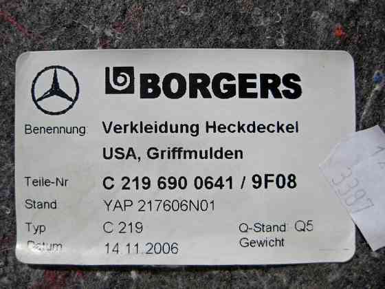 Mercedes-Benz  A2196900641 9F08 Обшивка кришки багажника CLS C219 Одесса