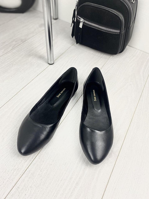 Балетки жіночі SEE SEVEN чорні натуральна шкіра 37 (3841) Коломыя - изображение 1