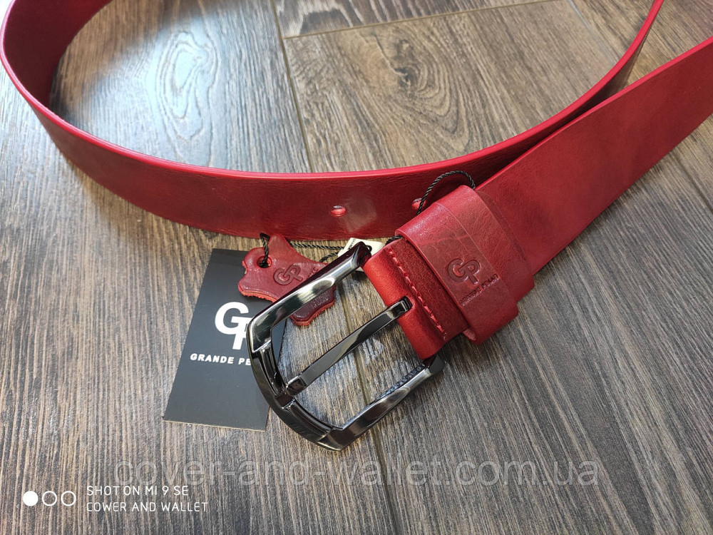 Широкий женский кожаный ремень красного цвета Grande Pelle Киев - изображение 4