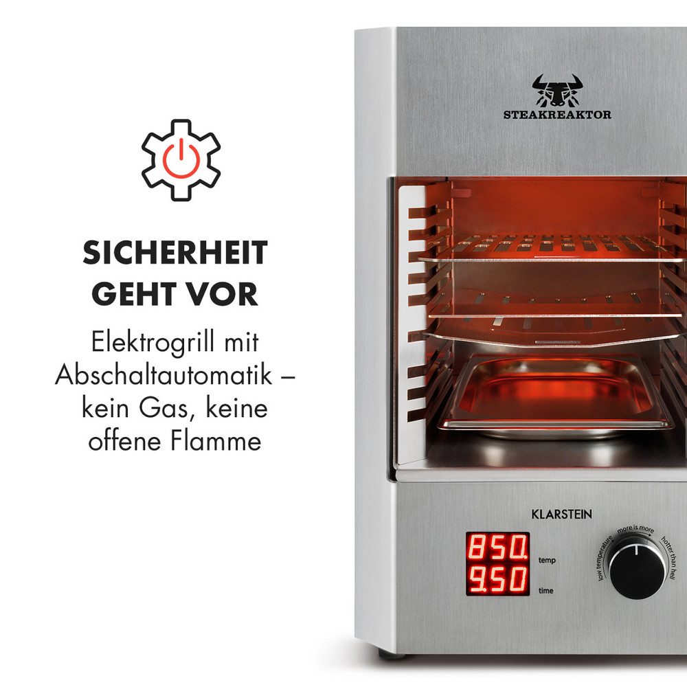 Стейк-реактор 2.0 - версия из нержавеющей стали - гриль для помещений, высокотемпературный гриль 1600 Вт, 850 Ровно - изображение 5