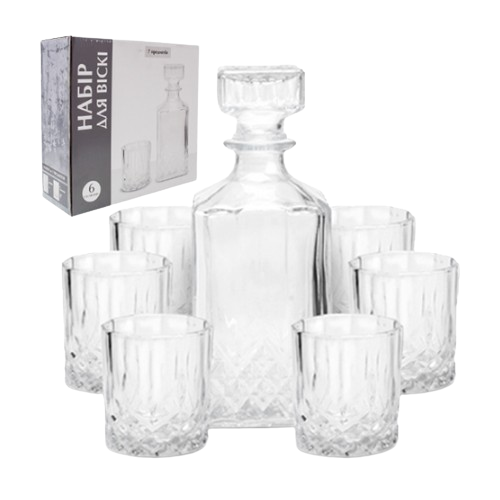 Набір для віскі 7 предметів (графін-1000мл + 6 склянок-200мл) 9099 S&T Житомир - изображение 1