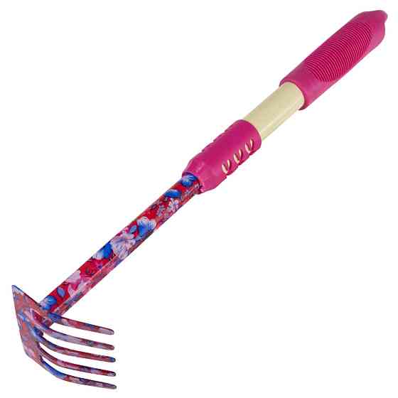 Грабли 5-ти зубные (pink) (TPR) FLORA (5043154) Ровно
