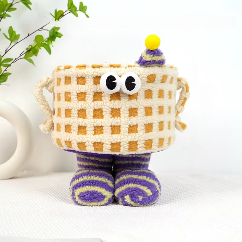 Корзина для игрушек плюшевый органайзер в детскую комнату мягкий для вещей и игрушек детская желтая в клетку Каменец-Подольский - изображение 5