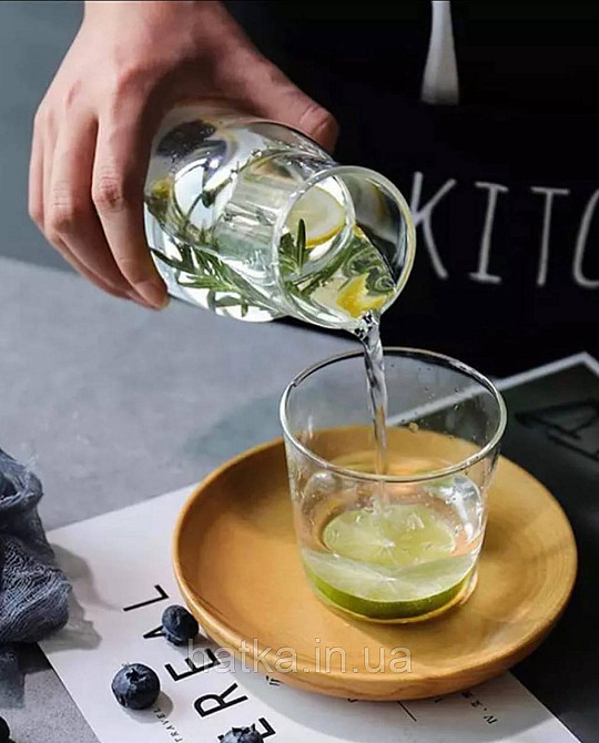 Набір питний OLens 2 предмети глечик 350 мл склянка 150 мл скло Київ - фото 1