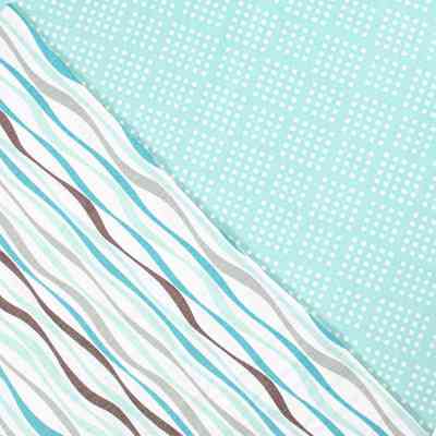 Постільна білизна Home Line Хвилі/Клітинка бірюзовий бязь полуторний (173833) Вінниця