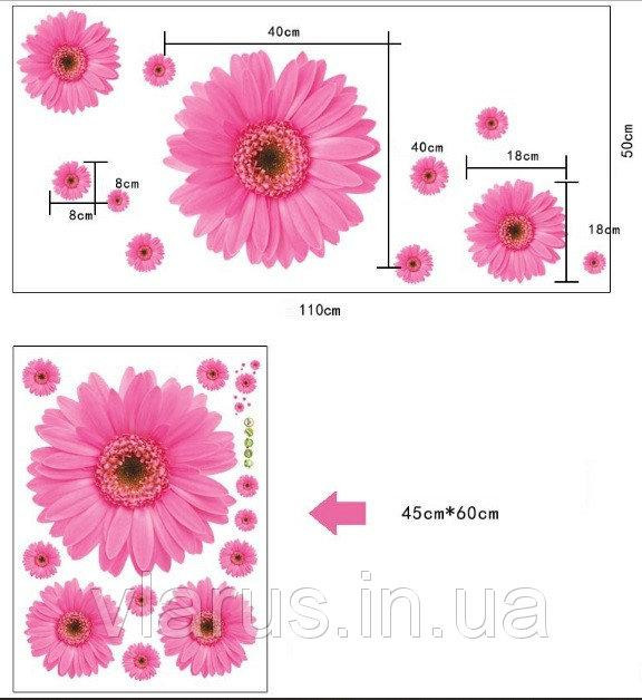 Наклейка декоративная на стены Розовые герберы Киев - изображение 4