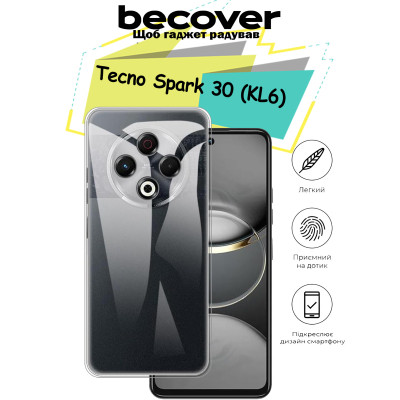Чехол для мобильного телефона BeCover Tecno Spark 30 (KL6) Transparancy (713136) Винница - изображение 5
