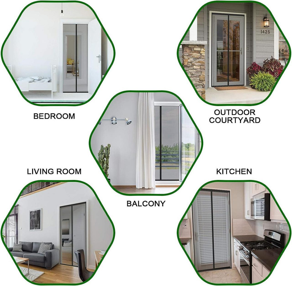 Сетка противомоскитная магнитная, черная москитная сетка на липучке для двери, балкона, патио 75×210 см Cinkee Киев - изображение 8