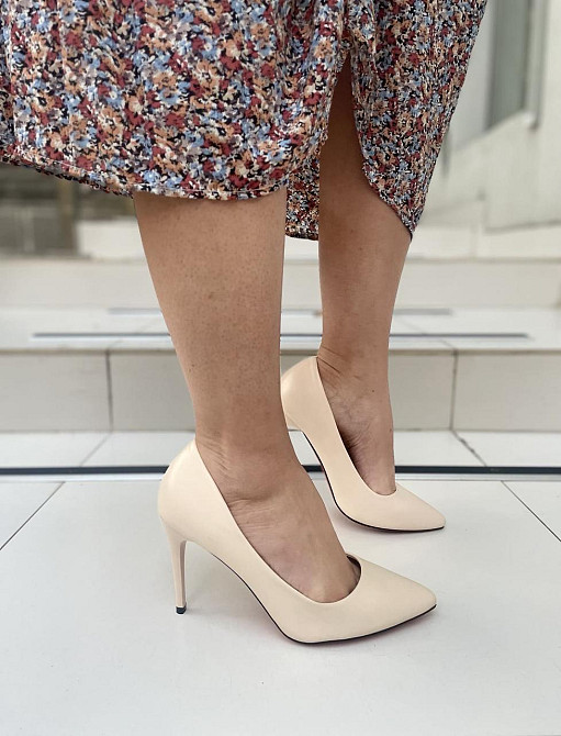 Loretta Туфлі жіночі LORETTA бежеві еко-шкіра каблук 10см 39р. (3735) Коломия - фото 7