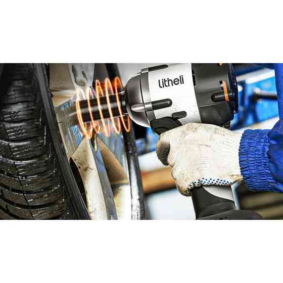 Акумуляторний ударний гайковерт Litheli безщітковий, живлення від павербанку (УМБ Litheli Power Bank 12500 mAh, 45 W, 2А в комплекті) Київ