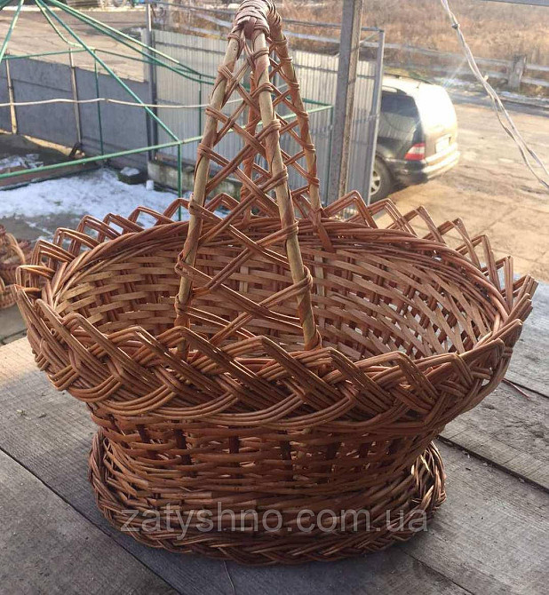 Корзина плетеная на паску  | корзина пасхальная высокая  | корзина из лозы ажурная Киев - изображение 3