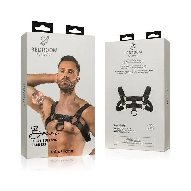 Портупея Bedroom Fantasies Bruno Chest Bulldog Harness - Black Львів - фото 6