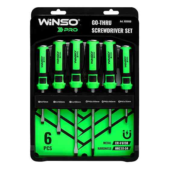 Набір викруток Winso Pro ударні (Go-Thru) з шестигранною опорою 6шт Львів