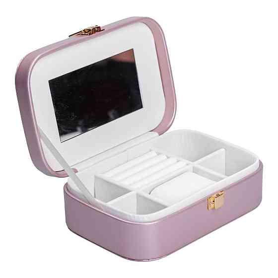 Шкатулка для прикрас з еко-шкіри з дзеркалом 20×14 см Київ