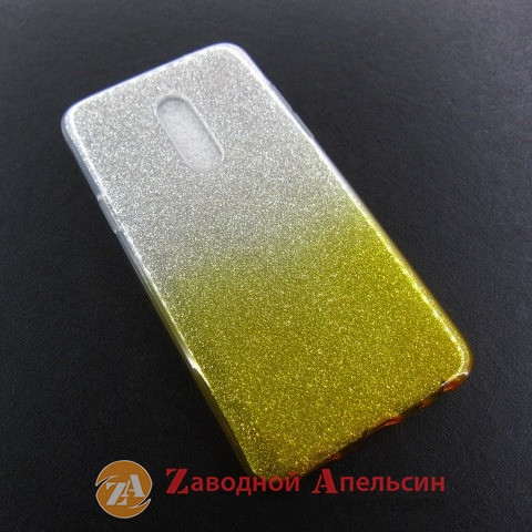 Meizu 15 чехол блестки двухцветный gold Одесса - изображение 1