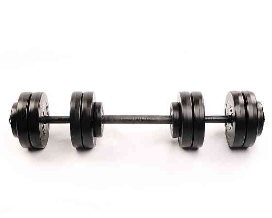 Набор дисков композитных Elitum Titan 59 кг гантели с переходником для силовых тренировок 2 грифа 30мм, ABSпластик Киев