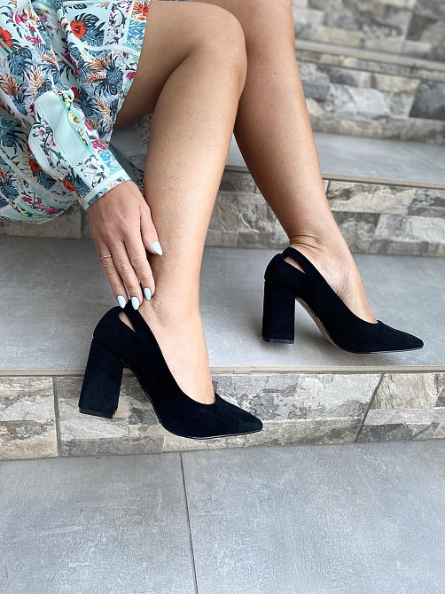 Meideli Туфлі жіночі MEIDELI чорні еко-замша каблук 9 см 38р.-25 см 39р.-25.5 см (3955) Коломия - фото 9