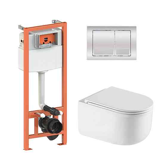 Готове рішення Qtap для ванної кімнати: підвісний унітаз Taurus Ultra Quiet 485×360×350 + комплект інсталяції Nest 4 в 1 Київ