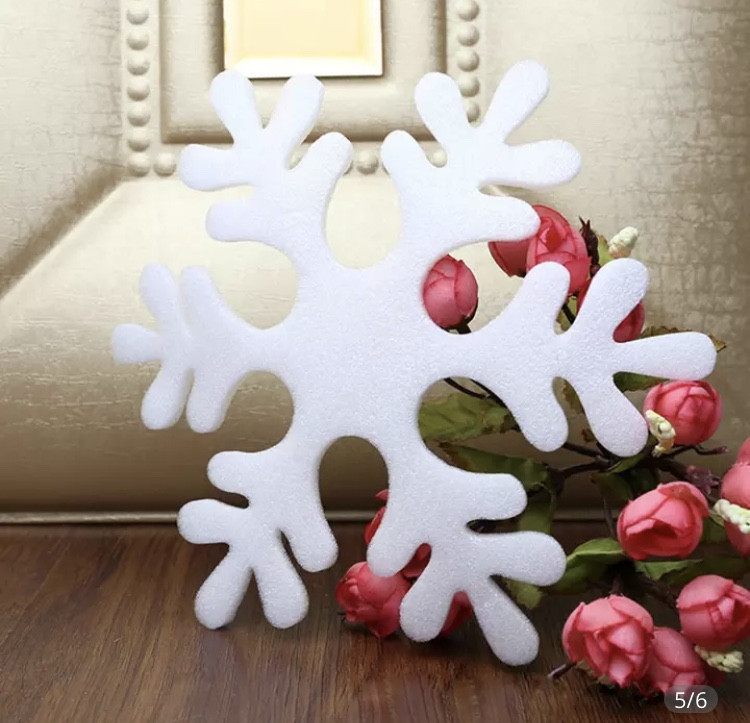 Набор новогодних снежинок, діаметр 15см, в наборі 6 шт, новорічна гірлянда Київ - фото 2