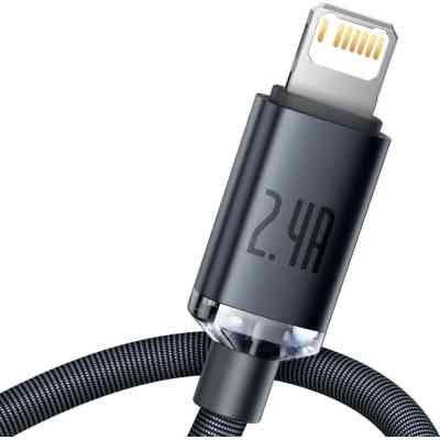 Дата кабель USB 2.0 AM to Lightning 2.0m 2.4A black Baseus (CAJY000101) Вінниця