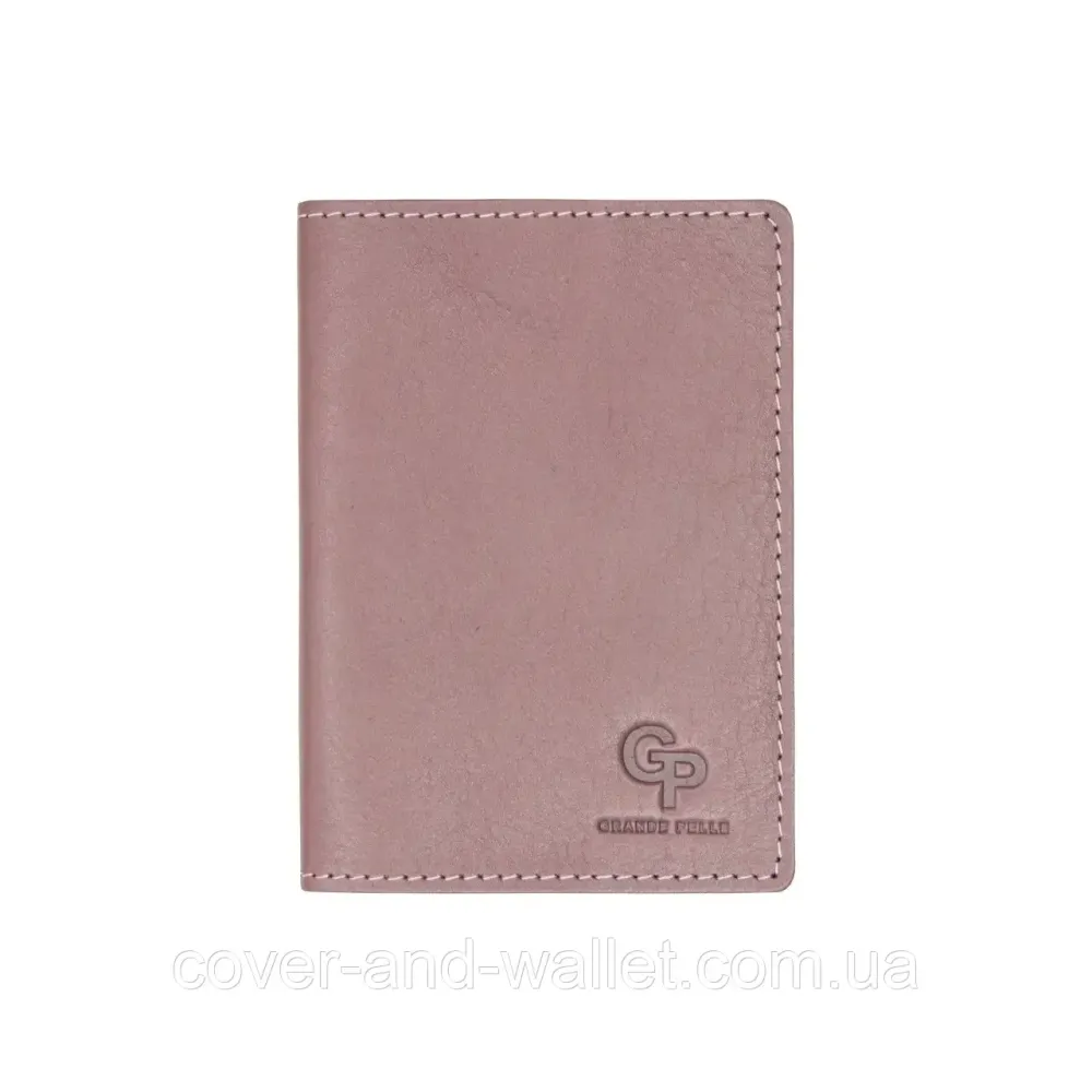 Обкладинка для документів та паспорта з гладкої італійської шкіри Grande Pelle Пудра Київ - фото 1