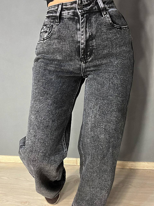 Джинси жіночі Dragon 8101 palazzo jeans палаццо рівні від стегна стрейчеві темно сірі, темно-сірий, 31, 31, 86 см, 115 см Київ - фото 6