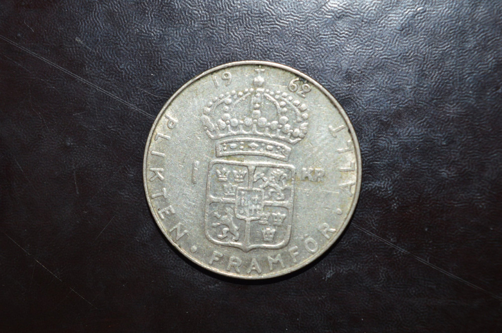 Швеция 1 крона 1961год (серебро) Полтава - изображение 1