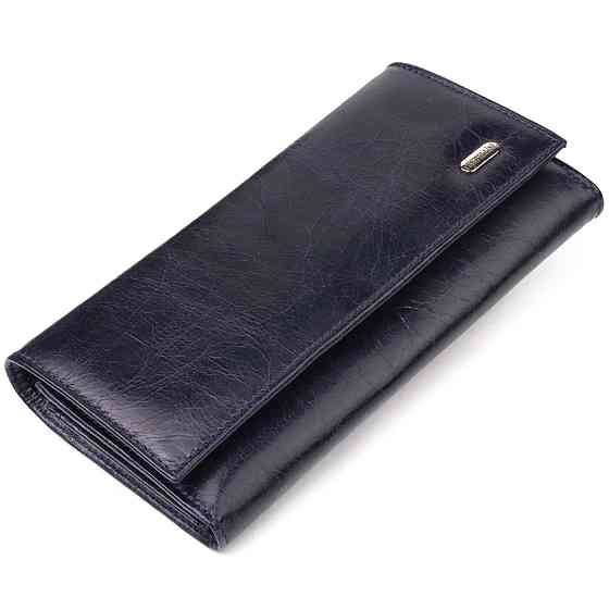 Портмоне для жінок з монетницею з натуральної шкіри CANPELLINI 21533 Синє Київ