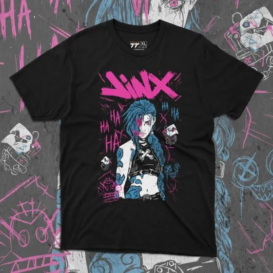 Футболка чоловіча з  принтом Аркейн Джинкс 3 Розмір 48 Anime09Розмір 48 Дніпро
